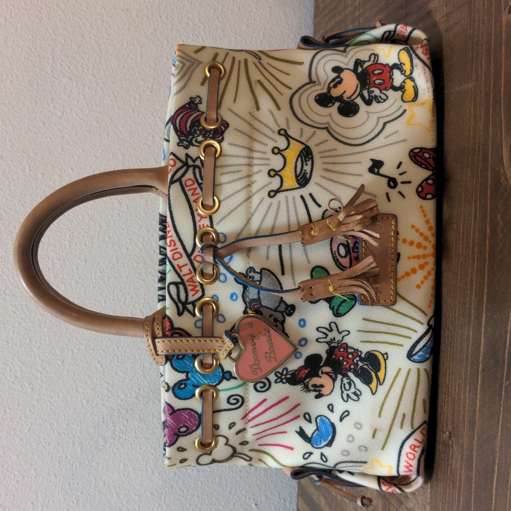 Dooney and Bourke Walt Disney World/Disneyland Mickey Mouse Sketch Tassel Tote